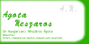 agota meszaros business card
