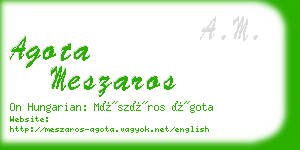 agota meszaros business card